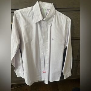Brooks brothers 1818 Milano dress shirt purple stripe shirt